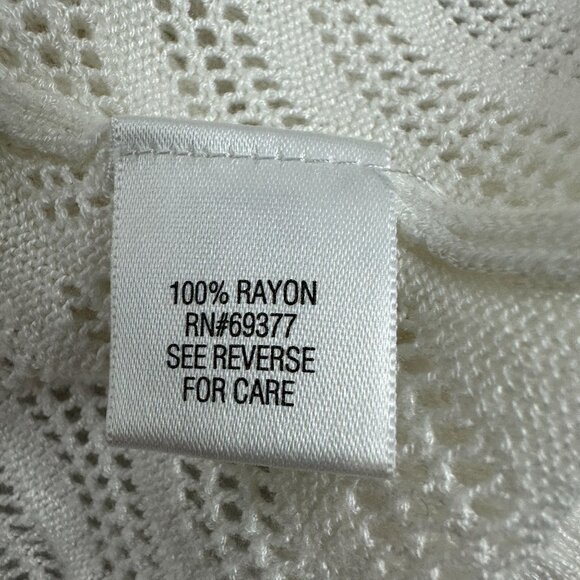 Croft and Barrow Womens Open Front Cardigan 1X White Textured Knit - Picture 5 of 6